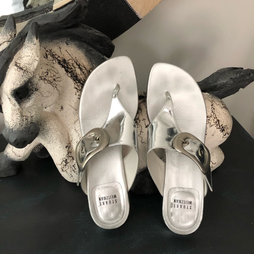 Stuart Weitzman Silver Sandals 8.5 Narrow
